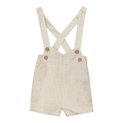 Woven Checkered Overall Blue