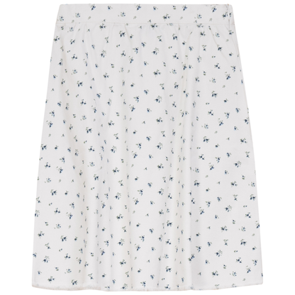 Floral Printed Denim Skirt Blue