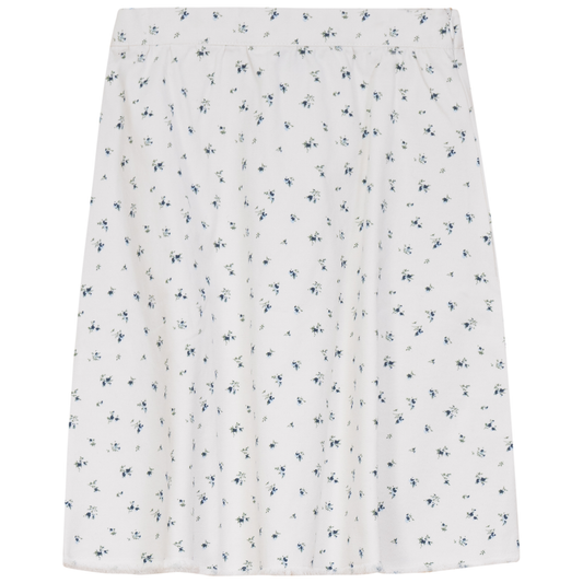 Floral Printed Denim Skirt Blue