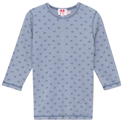 Ribbed Henley Tshirt Blue