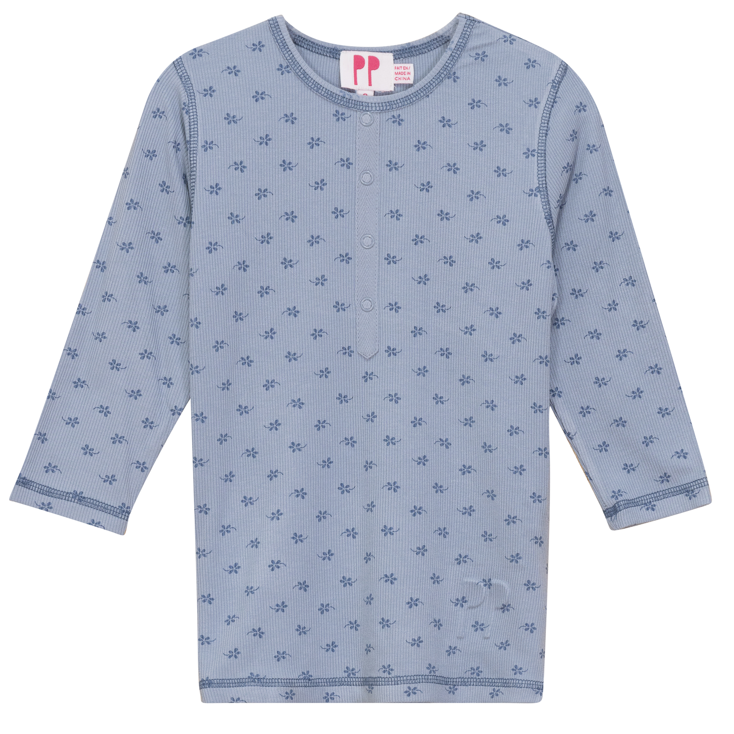 Ribbed Henley Tshirt Blue