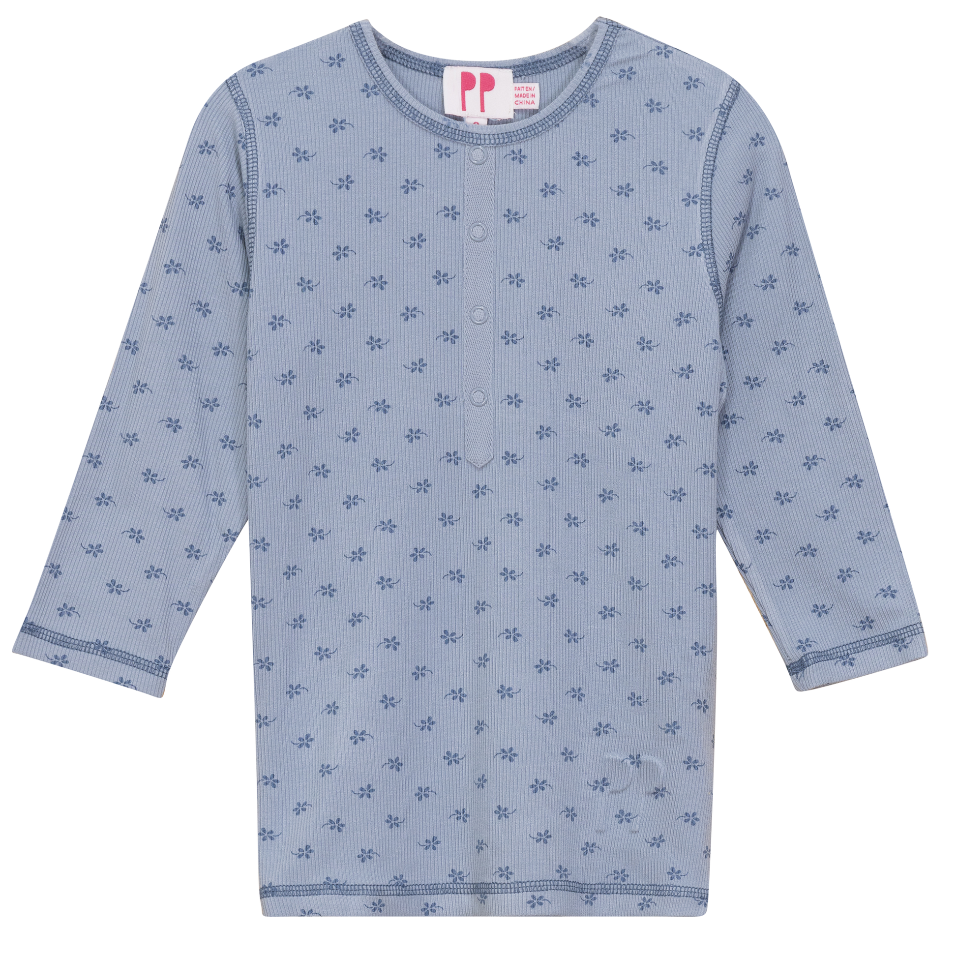 Ribbed Henley Tshirt Blue