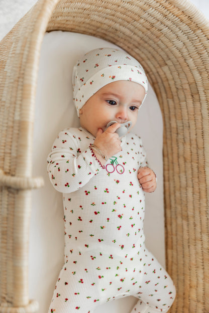 Cherry Print Onesie with Hat