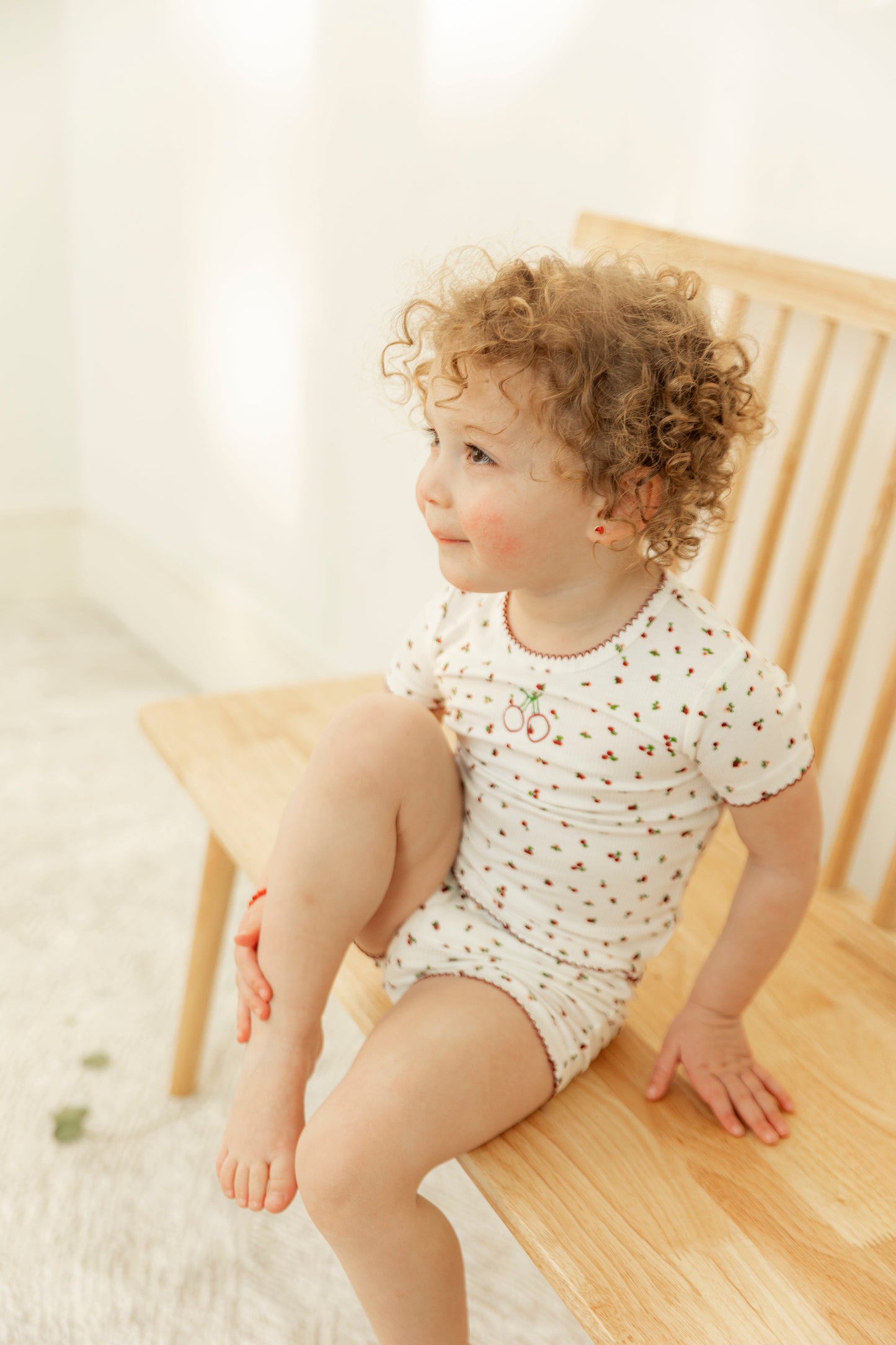 Cherry Print Shorts Set