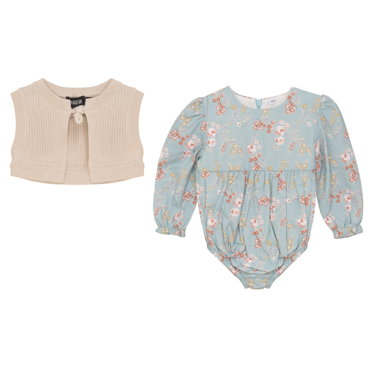 Floral Woven Bubble with Vest Seabrook