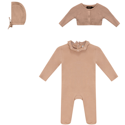 Onesie and Cardigan Set Maple Sugar