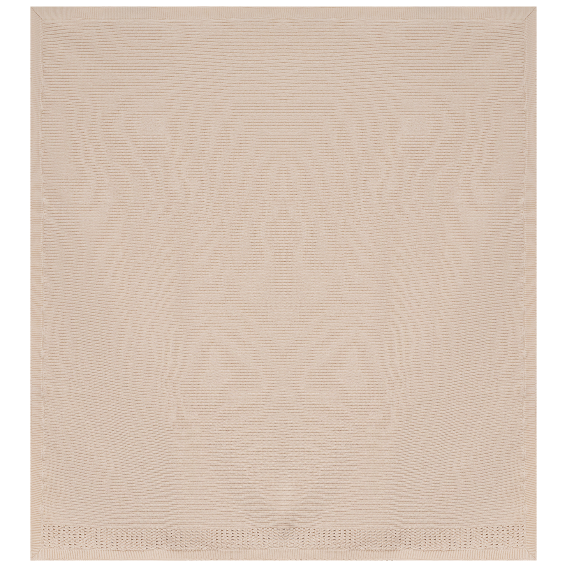 Holed Rib Knit Blanket Dark Almond One Size