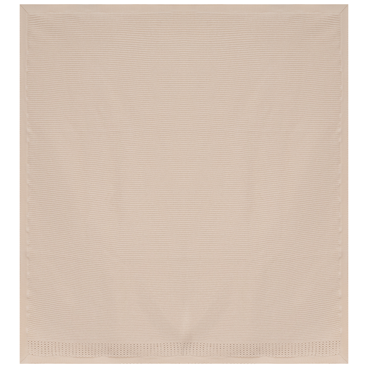 Holed Rib Knit Blanket Dark Almond One Size