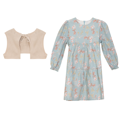 Floral Print Dress with Vest Seabrook