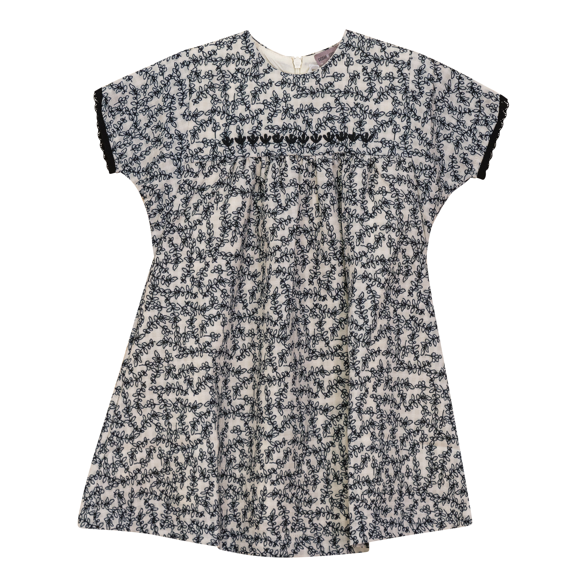 Leaf Print Dress Black