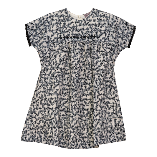 Leaf Print Dress Black