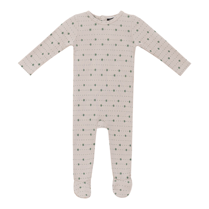 Star and Heart Print Onesie Green Silver Grey 3 Months
