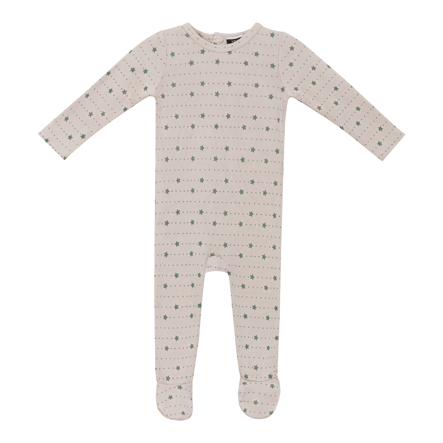 Star and Heart Print Onesie Green Silver Grey 3 Months