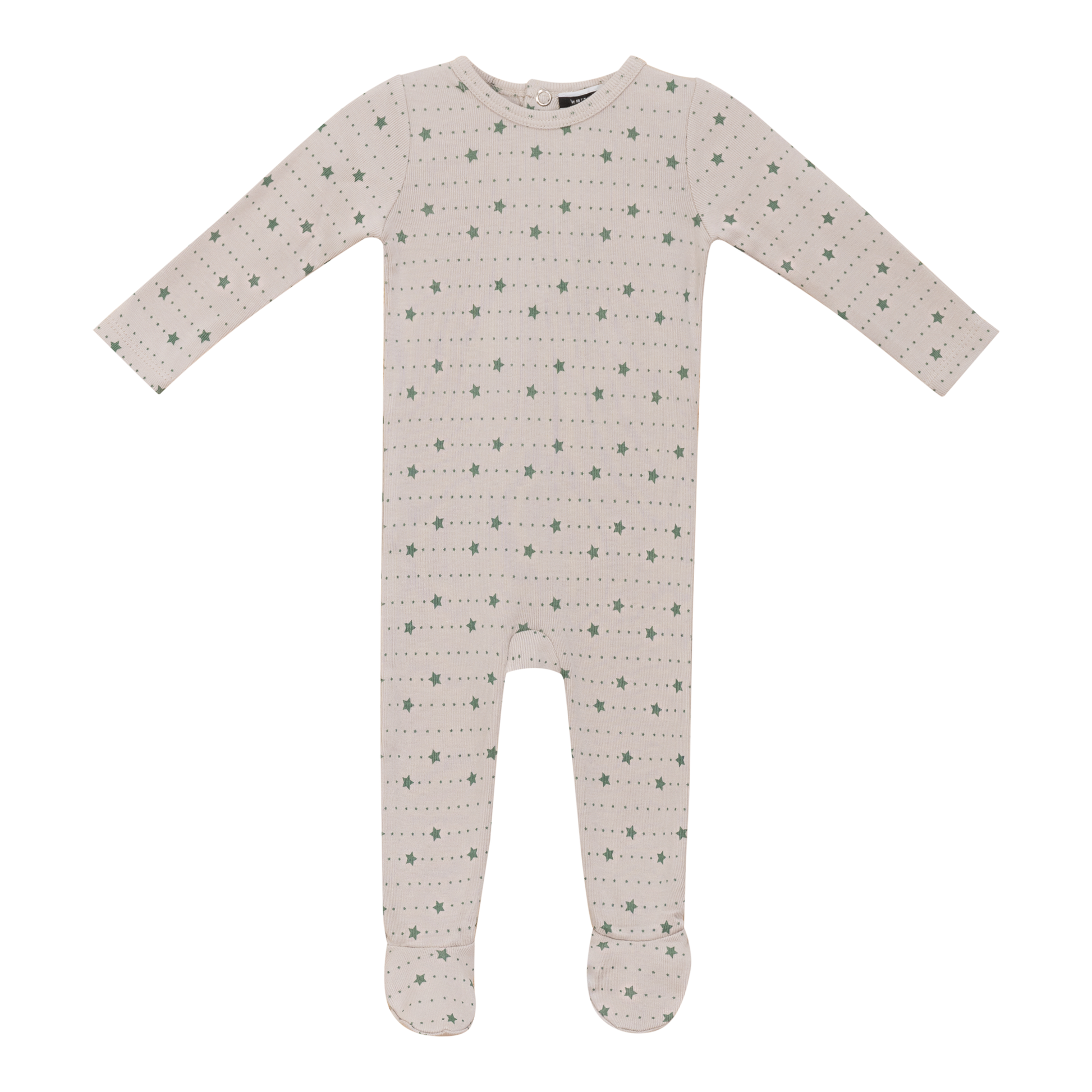 Star and Heart Print Onesie Green Silver Grey 3 Months