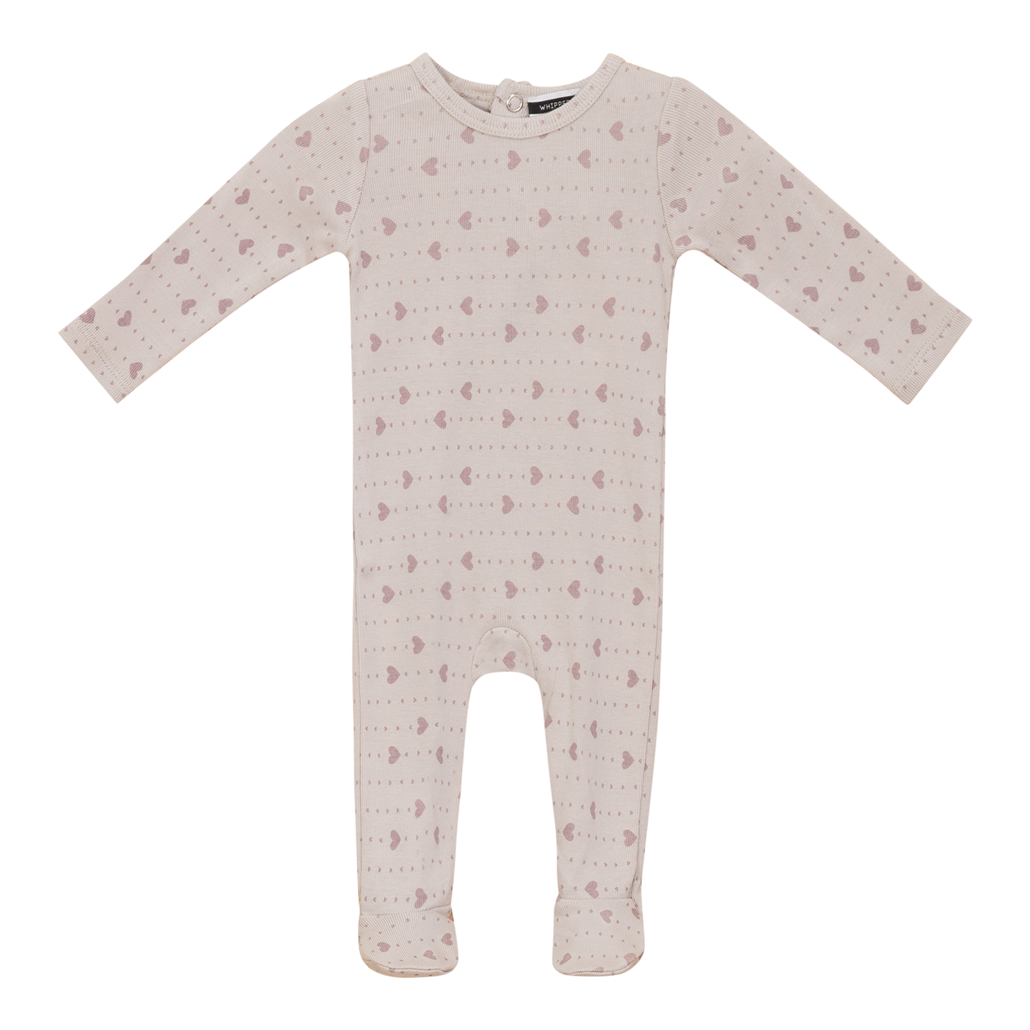 Star and Heart Print Onesie Rose Silver Grey 3 Months
