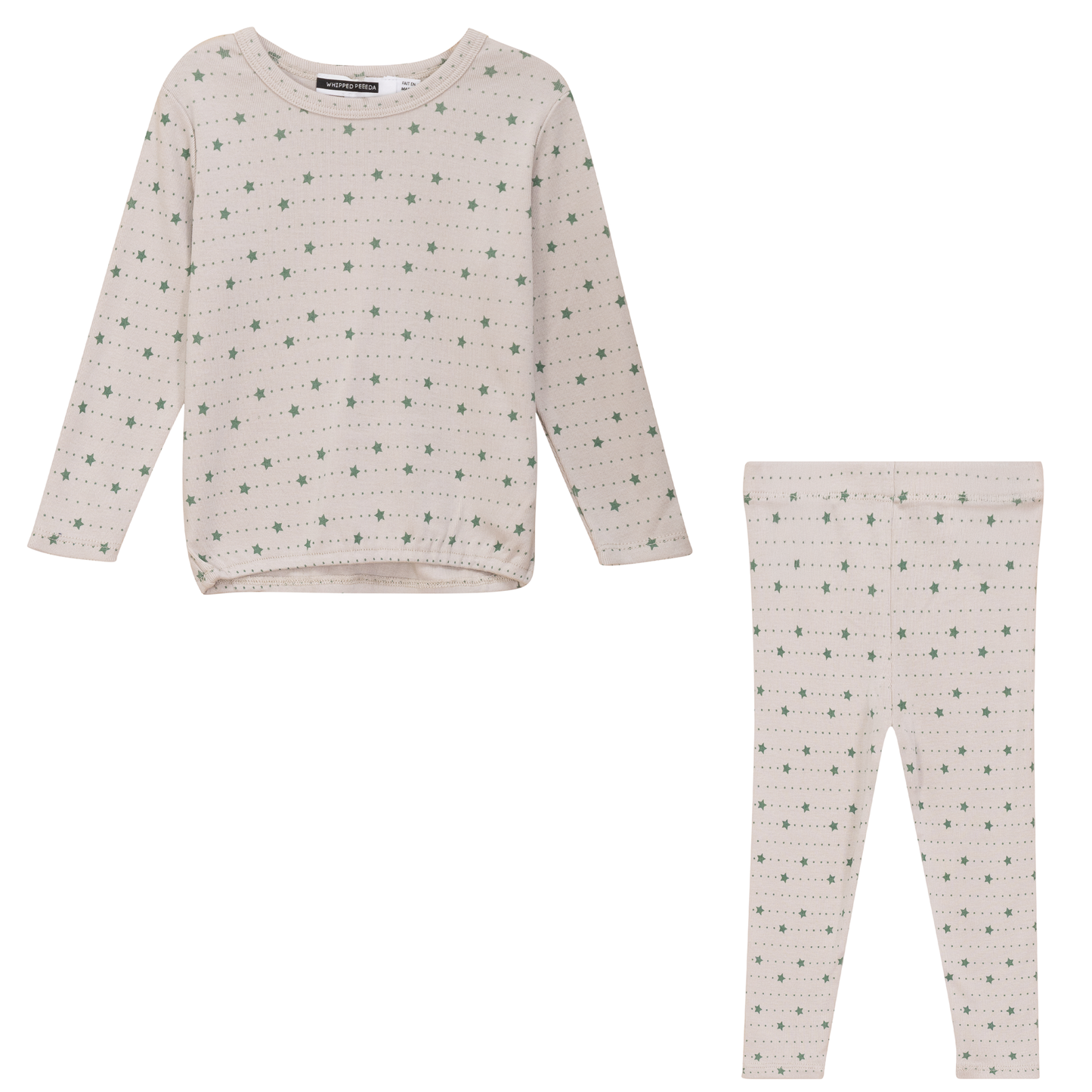 Star and Heart Print Set Green Silver Grey