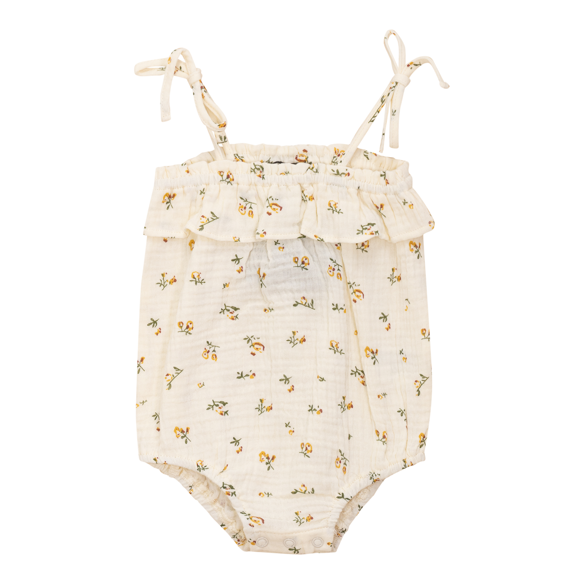 Floral Printed Romper Off White