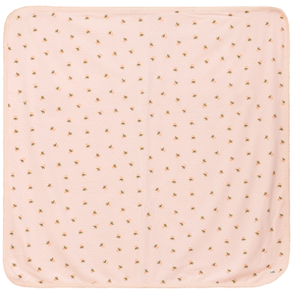 Floral Print Pointelle Blanket Pink One Size