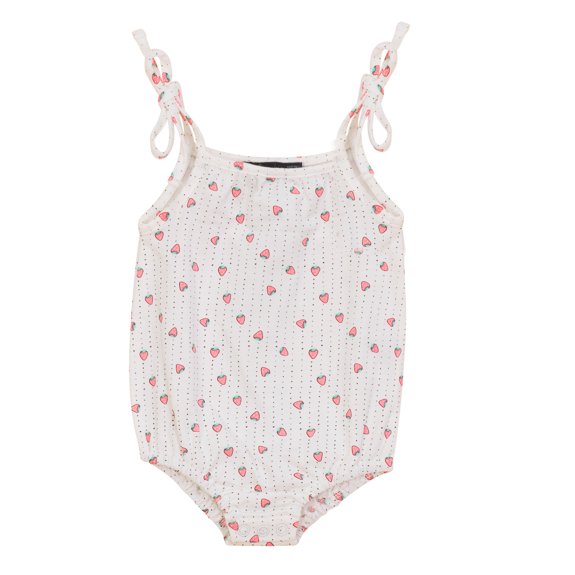 Strawberry and Pear Printed Romper Off White Red