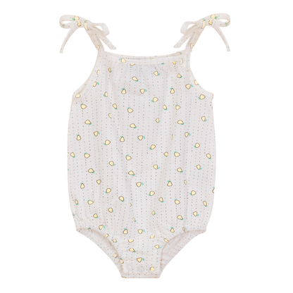 Strawberry and Pear Printed Romper Off white Yellow