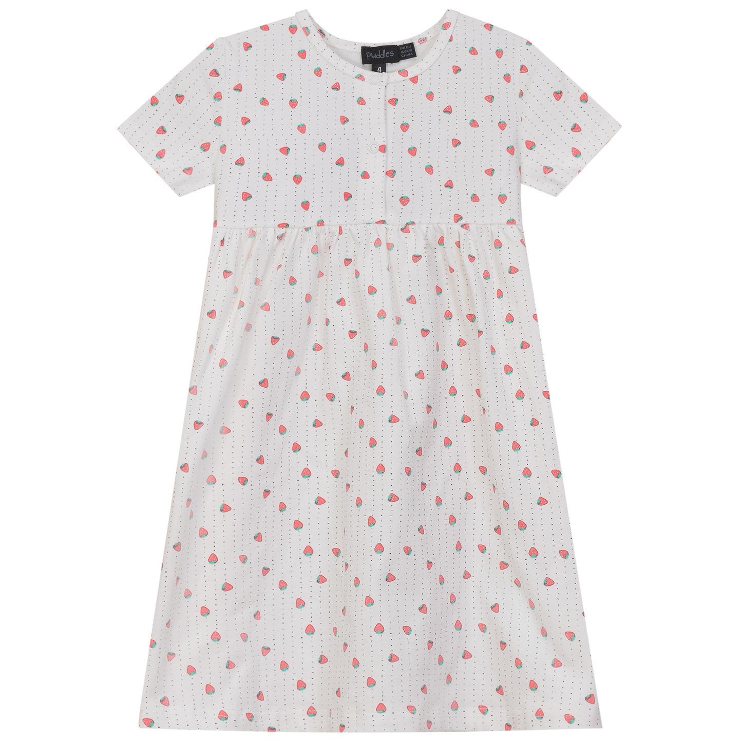 Strawberry and Pear Printed Dress Off White Red