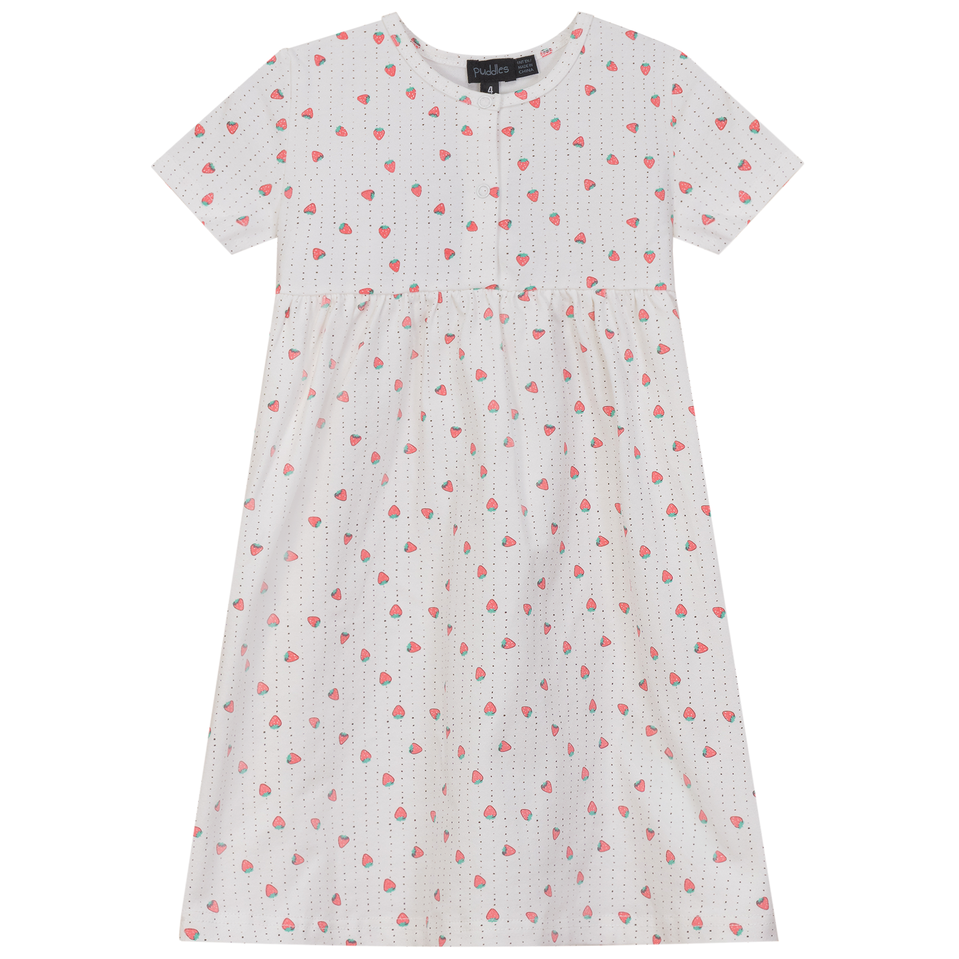 Strawberry and Pear Printed Dress Off White Red