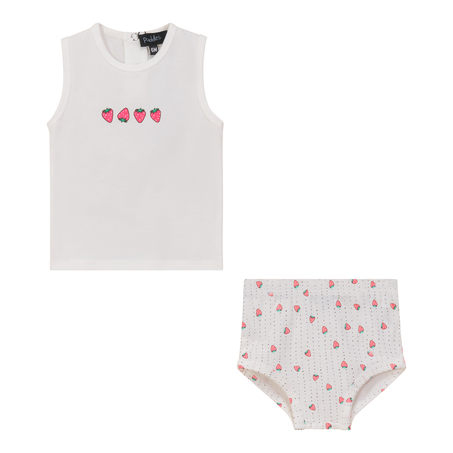 Strawberry and Pear Printed 2pc Set Off White Red