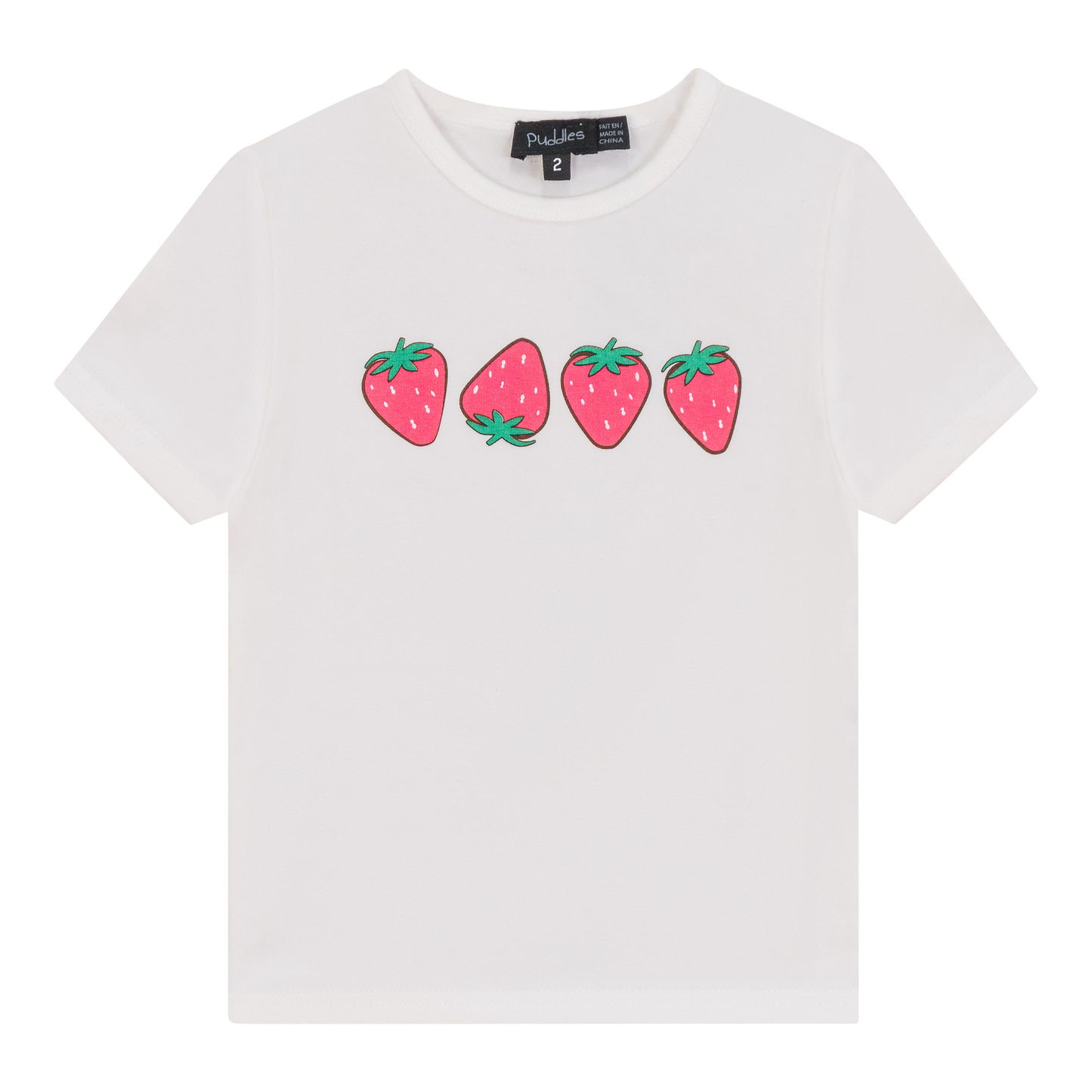 Strawberry Print Tshirt Off White Red