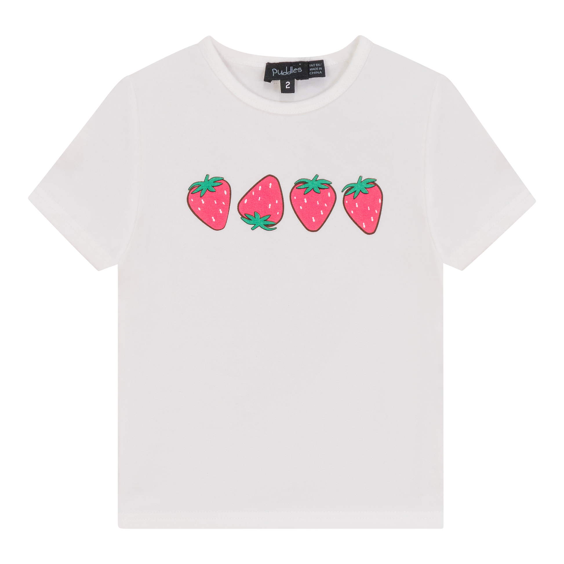 Strawberry Print Tshirt Off White Red