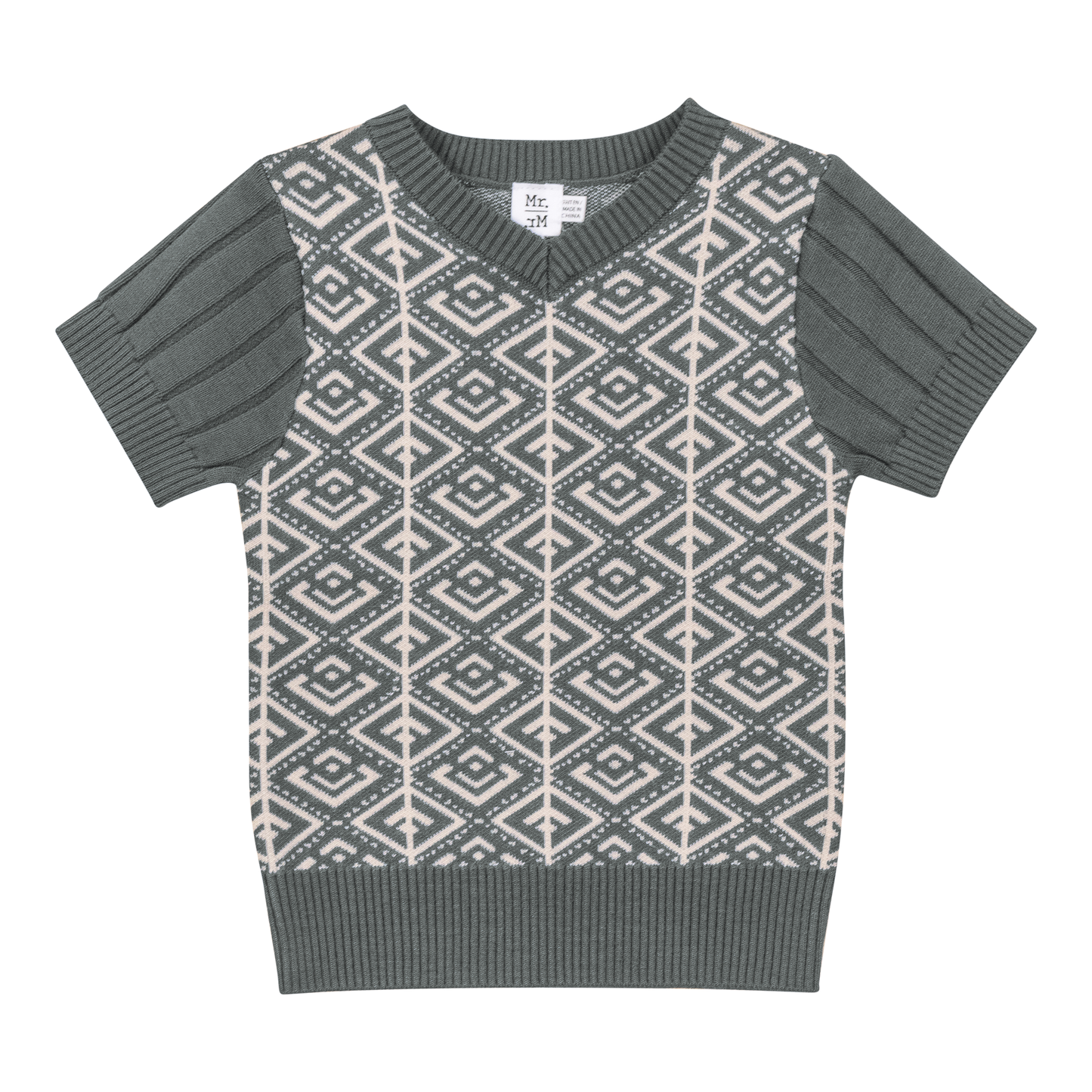 Jacquard Knit Sweater Spruce Dark Almond