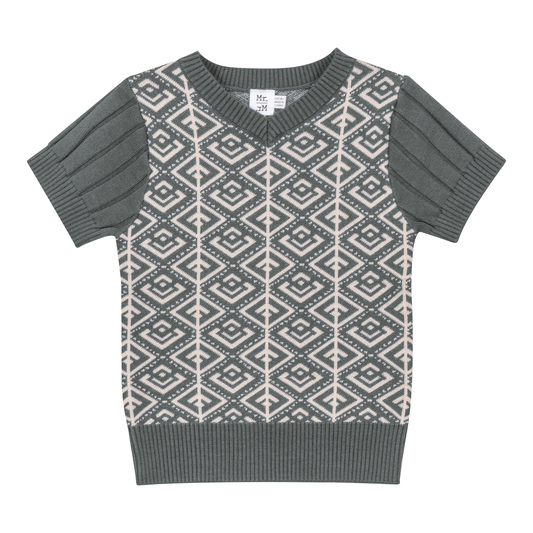 Jacquard Knit Sweater Spruce Dark Almond