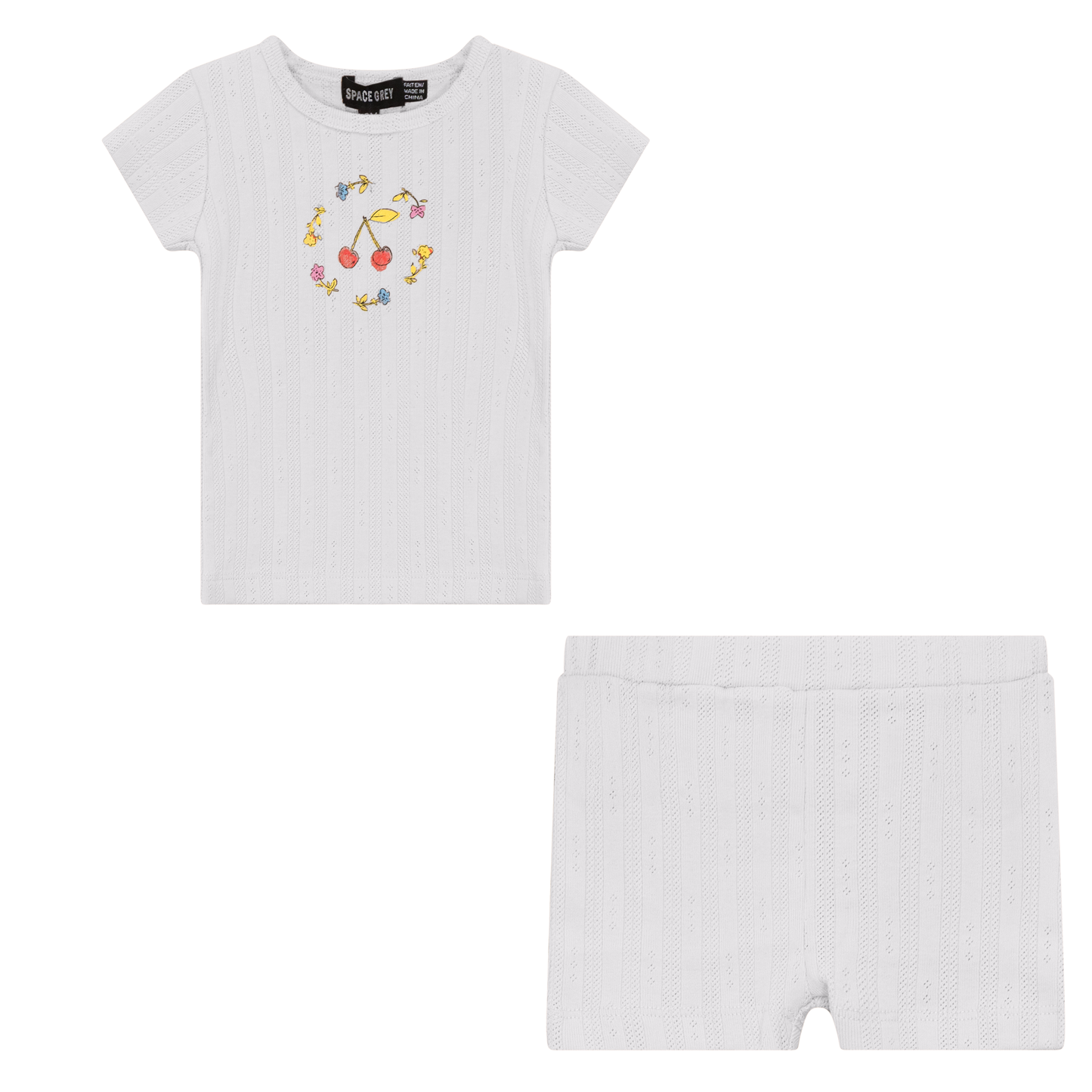 Pointelle Ribbed 2Pc Set White