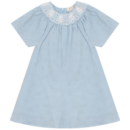 Woven Crochet Dress Blue