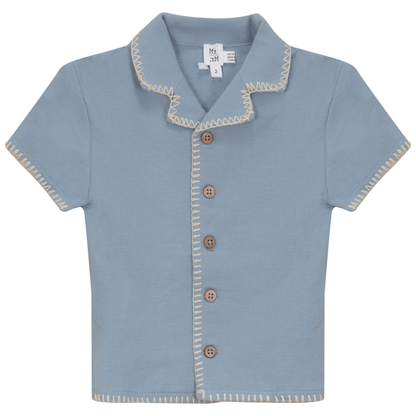 Twill Woven Shirt Blue