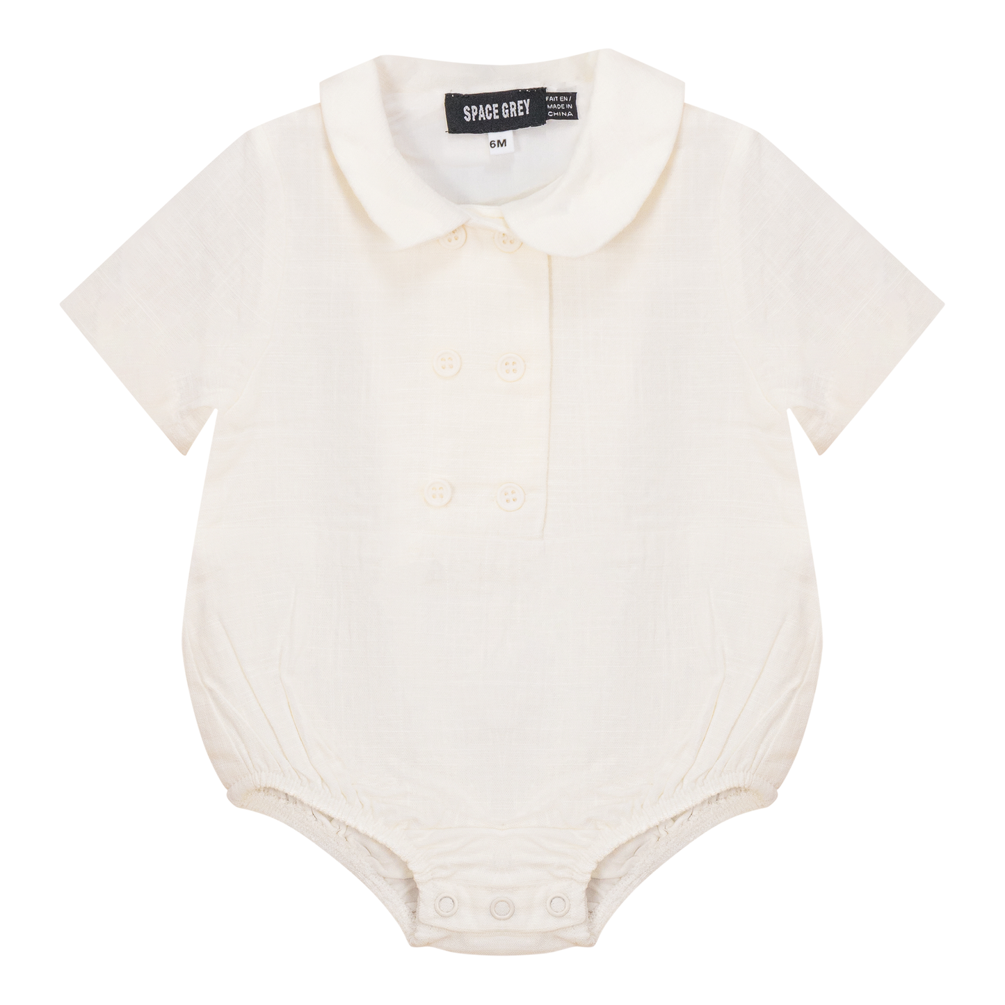 Woven Buttoned Romper Off White