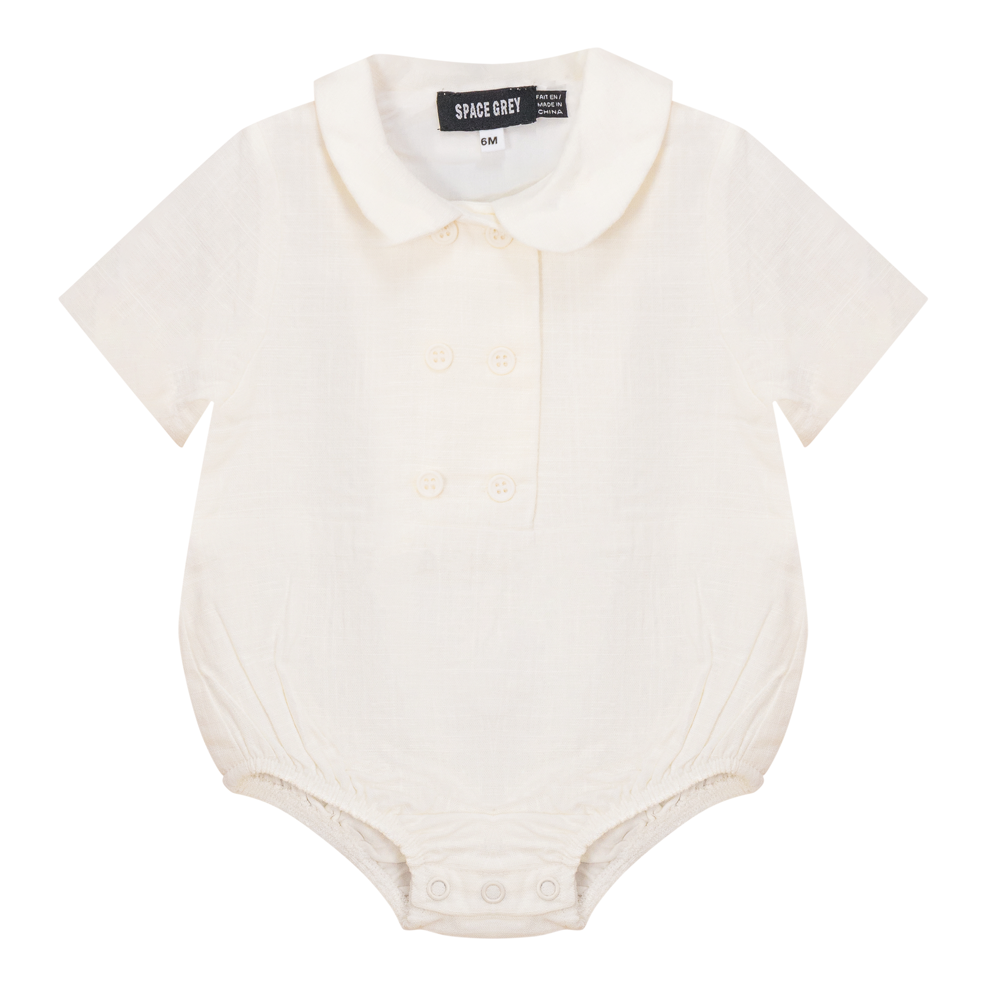 Woven Buttoned Romper Off White