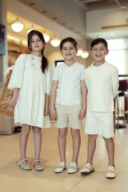 Woven Double Breasted Blazer