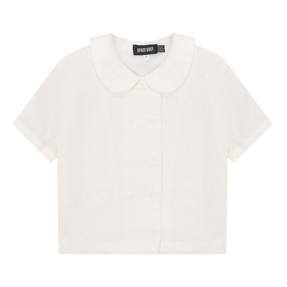 Woven Double Breasted Shirt Off White