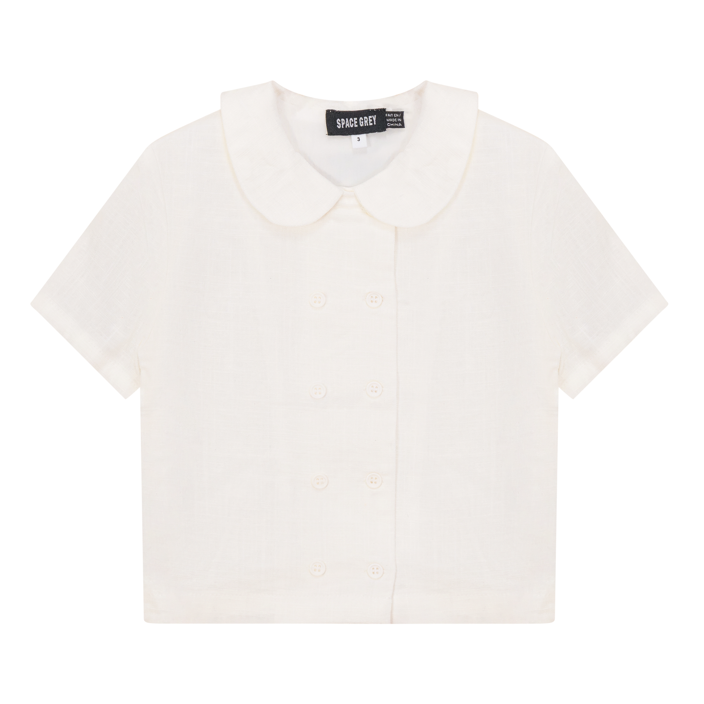 Woven Double Breasted Shirt Off White