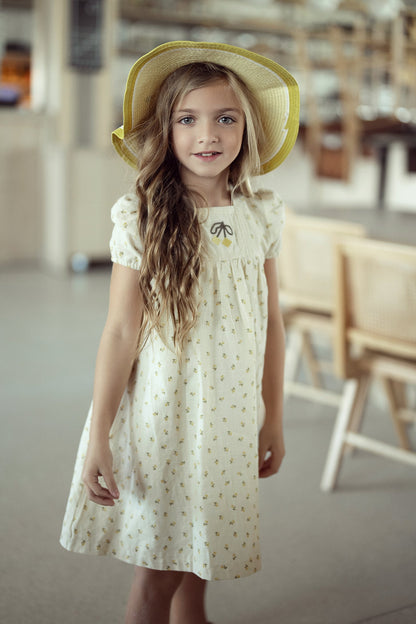 Cherry Printed Linen Dress