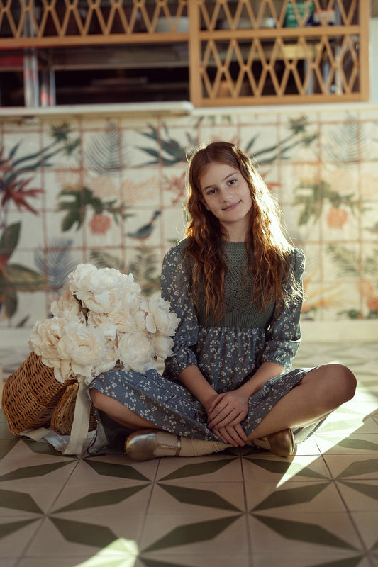 Woven Floral Dress with Vest