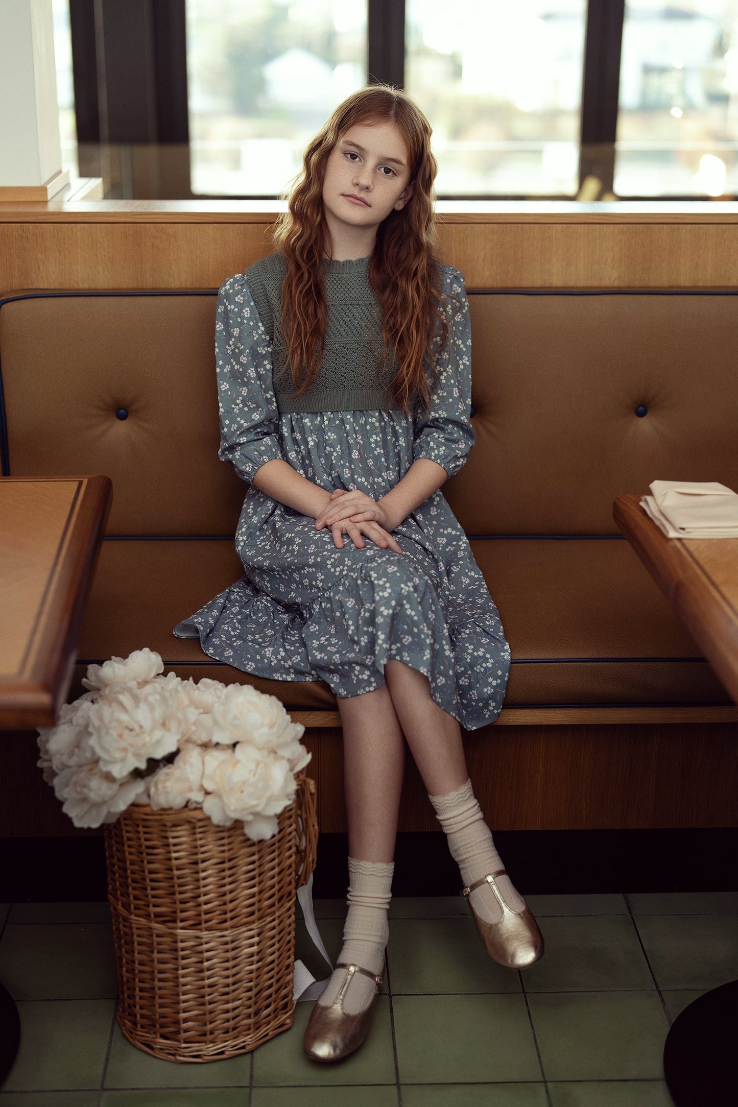 Woven Floral Dress with Vest