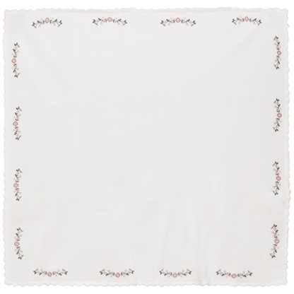 Rib Knit Blanket Off White Dark Mauve One Size