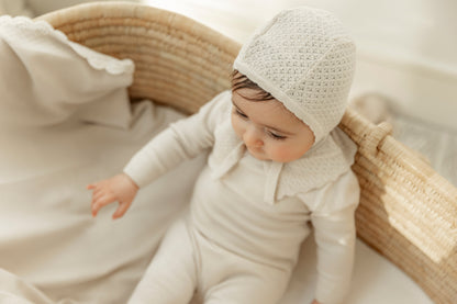 Knit Crochet Onesie and Hat