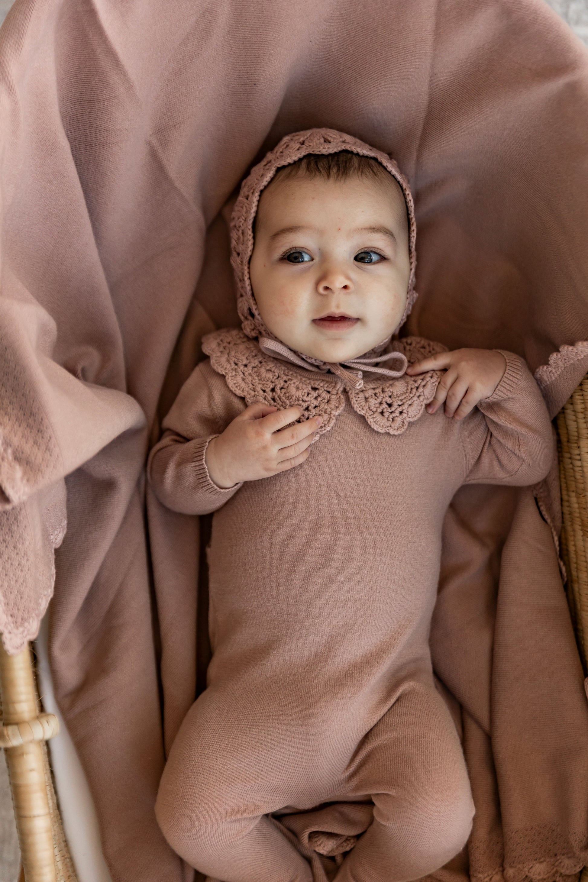 Knit Crochet Onesie and Hat