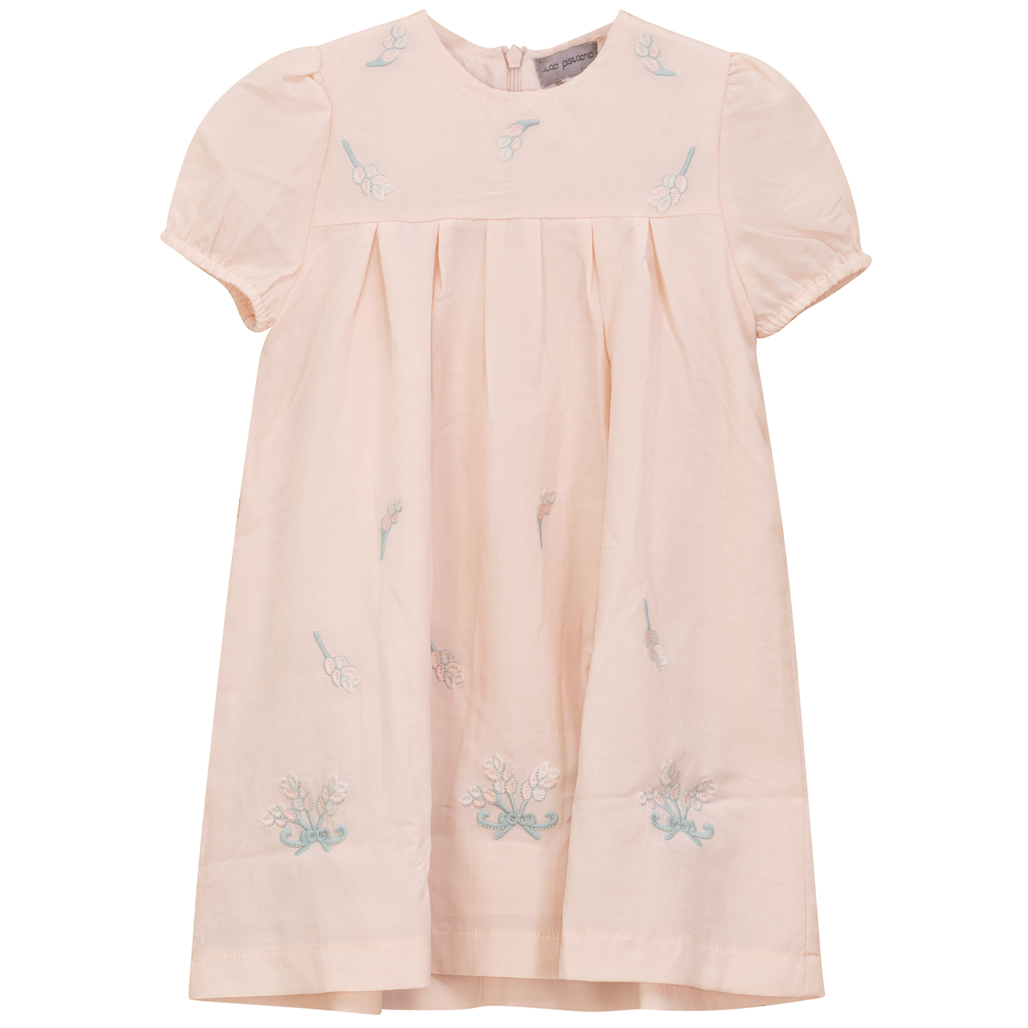 Cotton Floral Embroidered Dress Pink