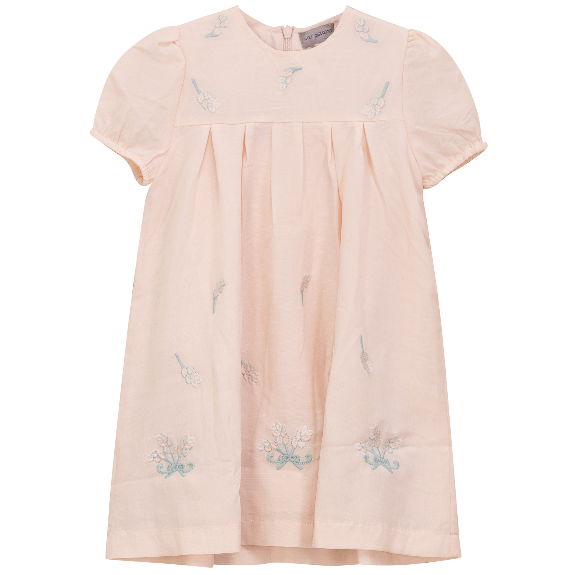 Cotton Floral Embroidered Dress Pink