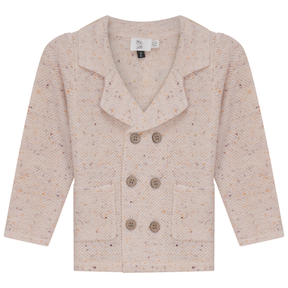 Speckeled Waffle Knit Blazer Beige