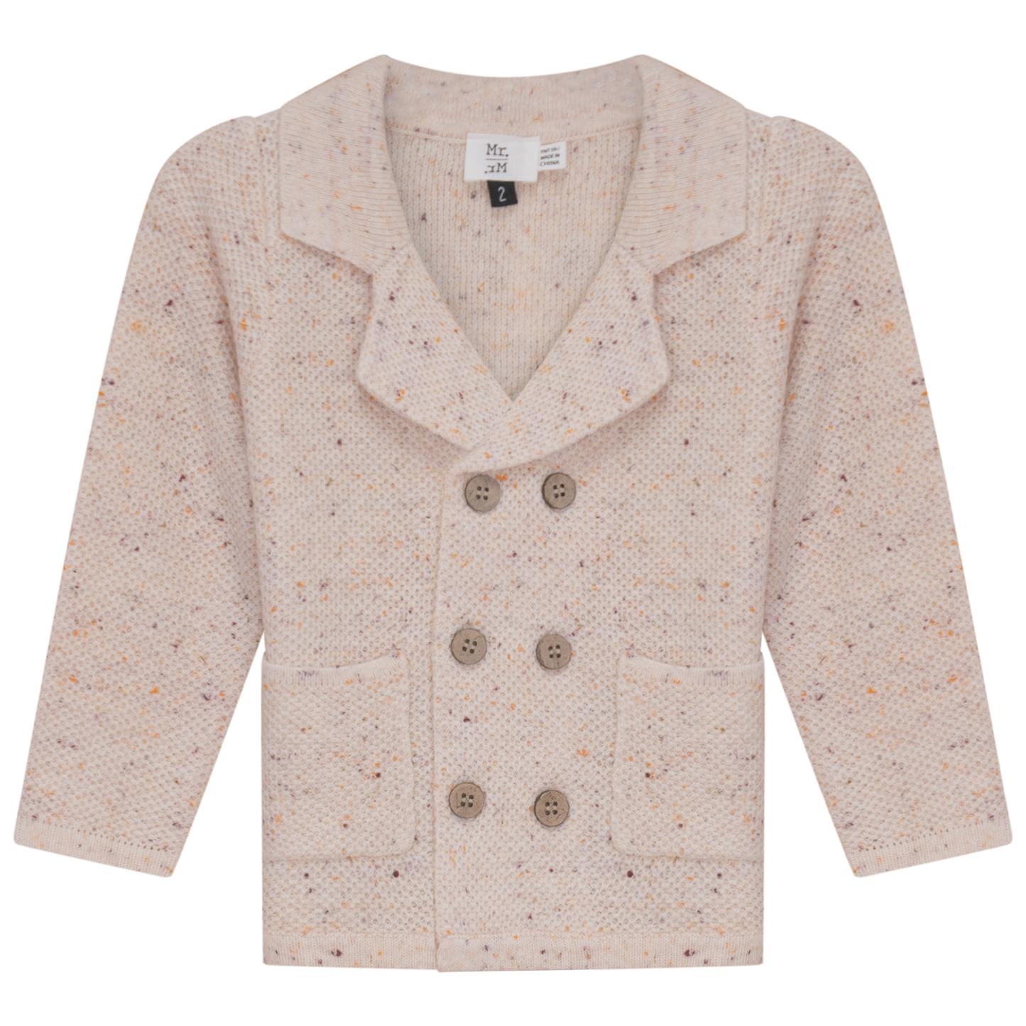 Speckeled Waffle Knit Blazer Beige