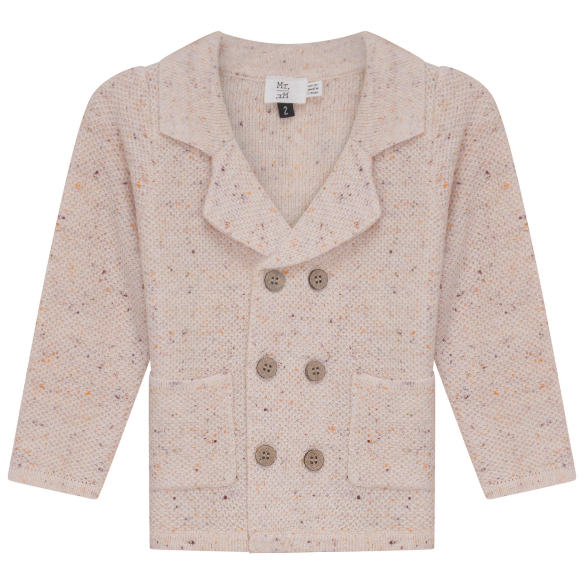 Speckeled Waffle Knit Blazer Beige